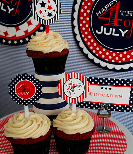Red White and Blue Birthday Party Printable Collection